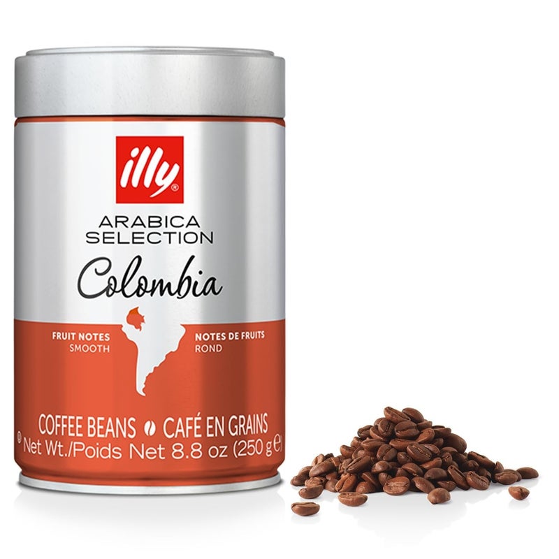 illy Whole Bean Coffee - Perfectly Roasted â€“ Colombia Medium Roast â€“ Smooth Taste, Notes of Fruit â€“ Fruit Notes - 100% Arabica Beans - No Preservatives â€“ 8.8 Ounce - Image 1